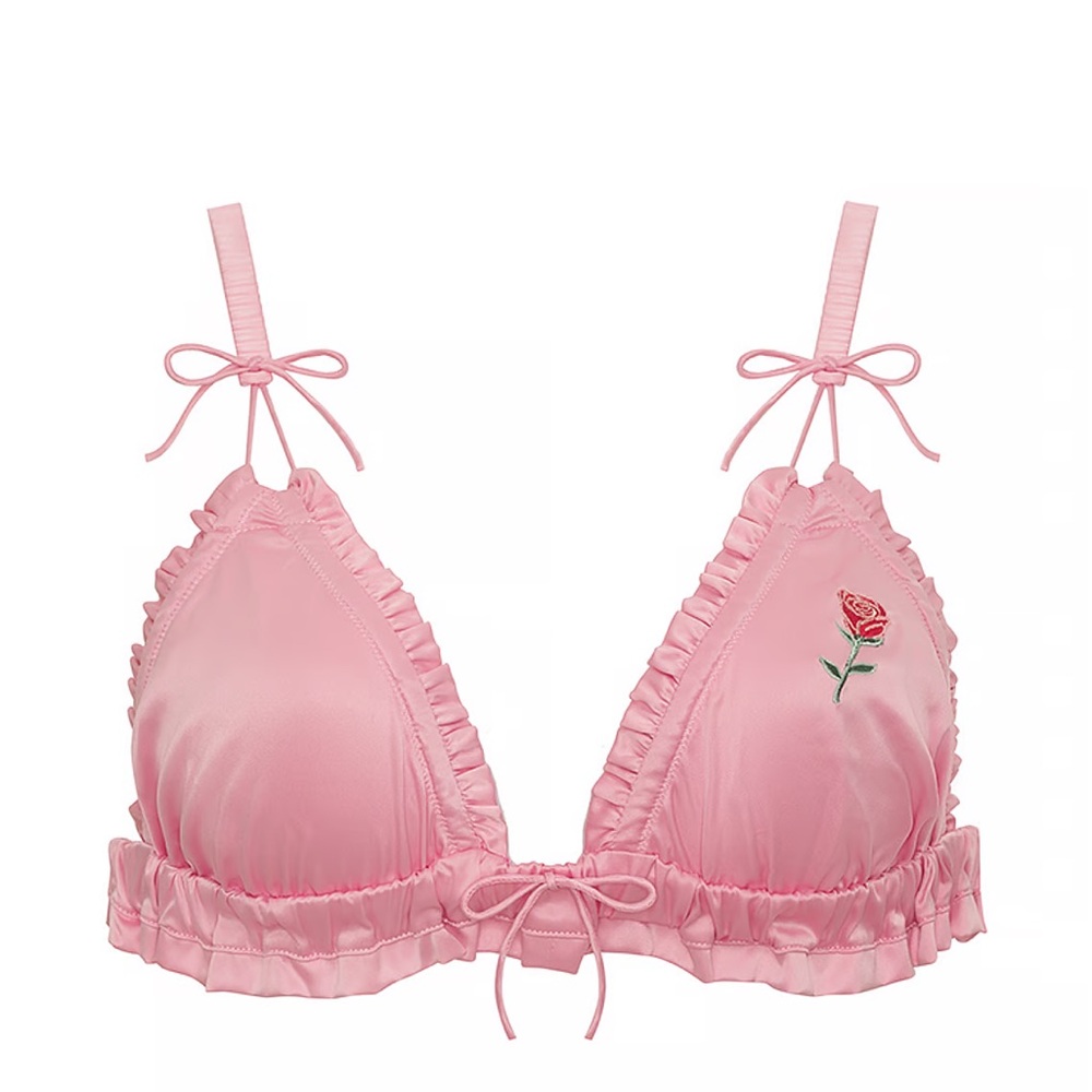 Small For Love & Lemons Everyday Bralette in Light Pink.